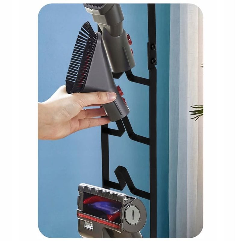 Electronice si Electrocasnice - Ingrijirea locuintei - Accesorii aparate pentru ingrijirea locuintei - Suport Premium Pentru Aspirator Dyson, V15 V12 V11 V10 V8 V7 V6 GEN5 , Montaj Fara Gauri in Pereti,  126x22x28.5 cm - Infinity.ro