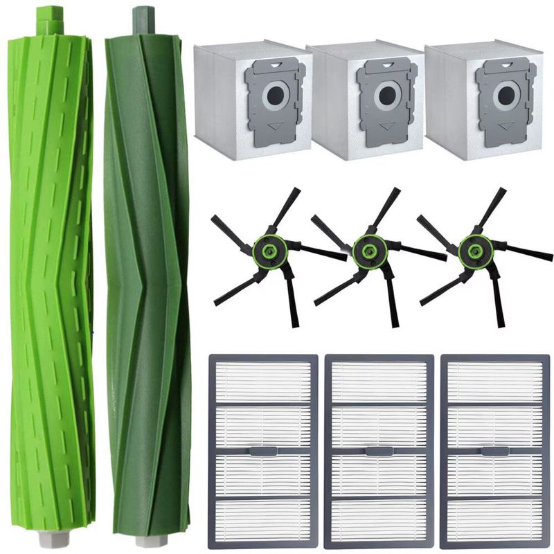 Electronice si Electrocasnice - Ingrijirea locuintei - Accesorii aparate pentru ingrijirea locuintei - Set 11 accesorii NewEvo compatibile cu iRobot Roomba S9, S9+, 2 perii tambur, 3 perii laterale, 3 filtre Hepa - Infinity.ro