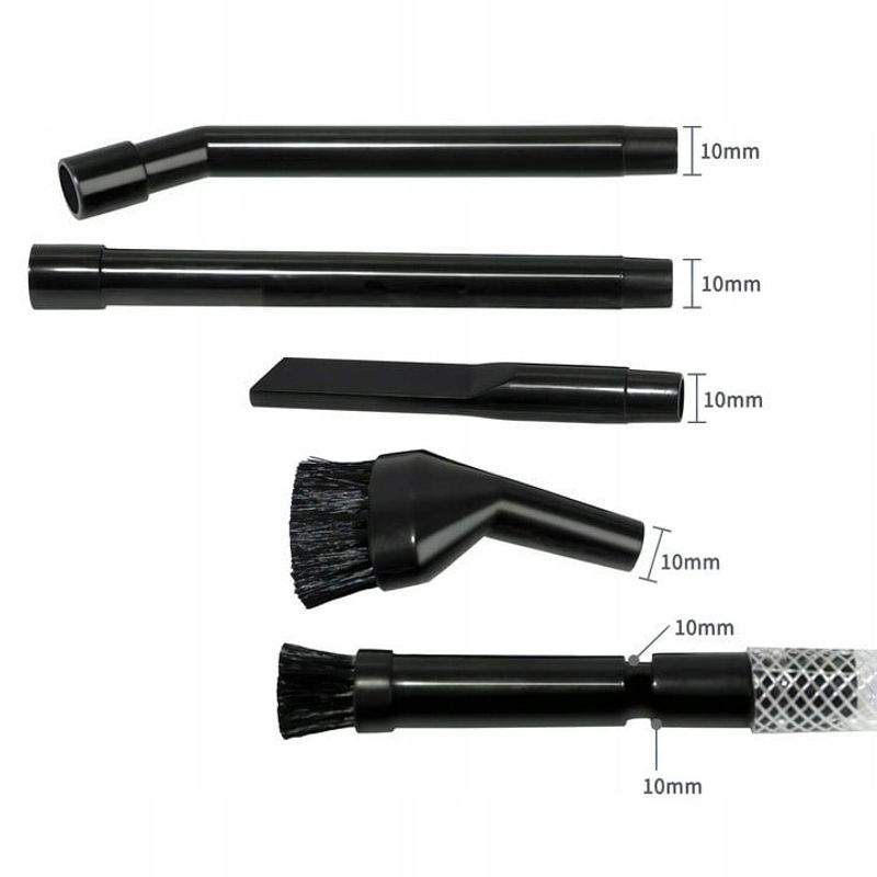 Electronice si Electrocasnice - Ingrijirea locuintei - Accesorii aparate pentru ingrijirea locuintei - Set 8 Mini Accesorii NewEvo® pentru Aspiratoare cu Diametru 30mm, 32mm, 35mm, 38mm, Montare Universala, Negru - Infinity.ro