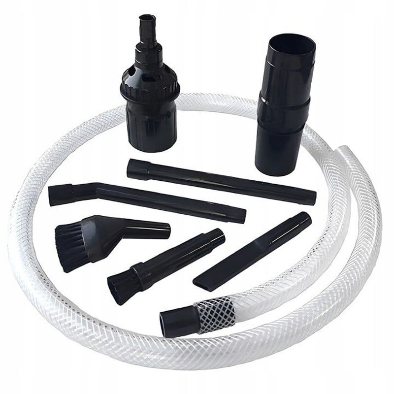 Electronice si Electrocasnice - Ingrijirea locuintei - Accesorii aparate pentru ingrijirea locuintei - Set 8 Mini Accesorii NewEvo® pentru Aspiratoare cu Diametru 30mm, 32mm, 35mm, 38mm, Montare Universala, Negru - Infinity.ro