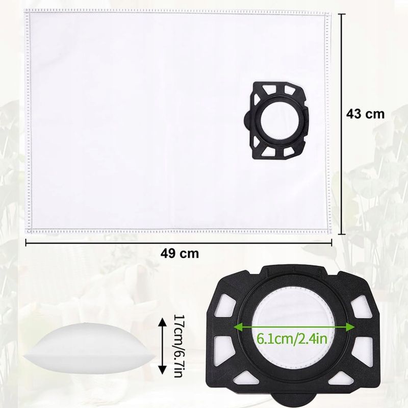 Electronice si Electrocasnice - Ingrijirea locuintei - Accesorii aparate pentru ingrijirea locuintei - Set 10 saci textili premium, NewEvo® , pentru aspiratoare Karcher seria, WD4 WD5 WD6 KWD6 SE5 SE 5.100 SE 6.100 - Infinity.ro