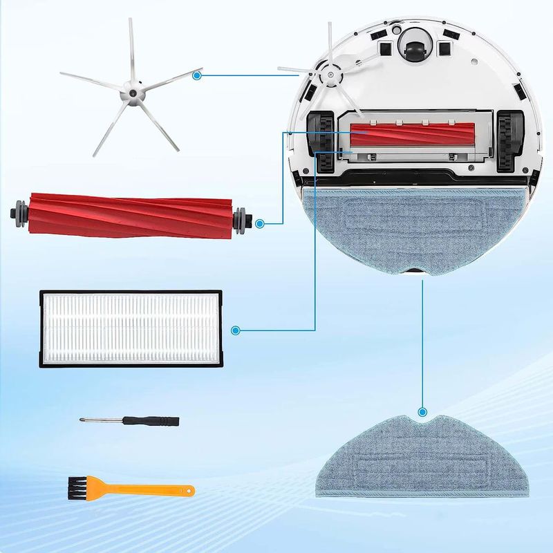 Electronice si Electrocasnice - Ingrijirea locuintei - Accesorii aparate pentru ingrijirea locuintei - Set 9 Accesorii NewEvo compatibile cu Xiaomi RoboRock S7, S7 PLUS, S7 MAX, S7 MAXV, S70, S75, T7, T7 Plus, T7S - Infinity.ro