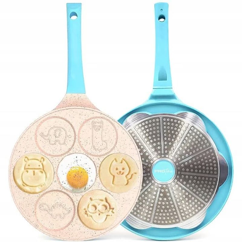 Casa si Gradina - Bucatarie si vesela - Vase pentru gatit - Tigai si seturi - Tigaie Clatite ,7Forme Animale, Din Otel Acoperit Cu Ceramica, atat pentru aragazul normal cat si pentru cel cu inductie - Infinity.ro