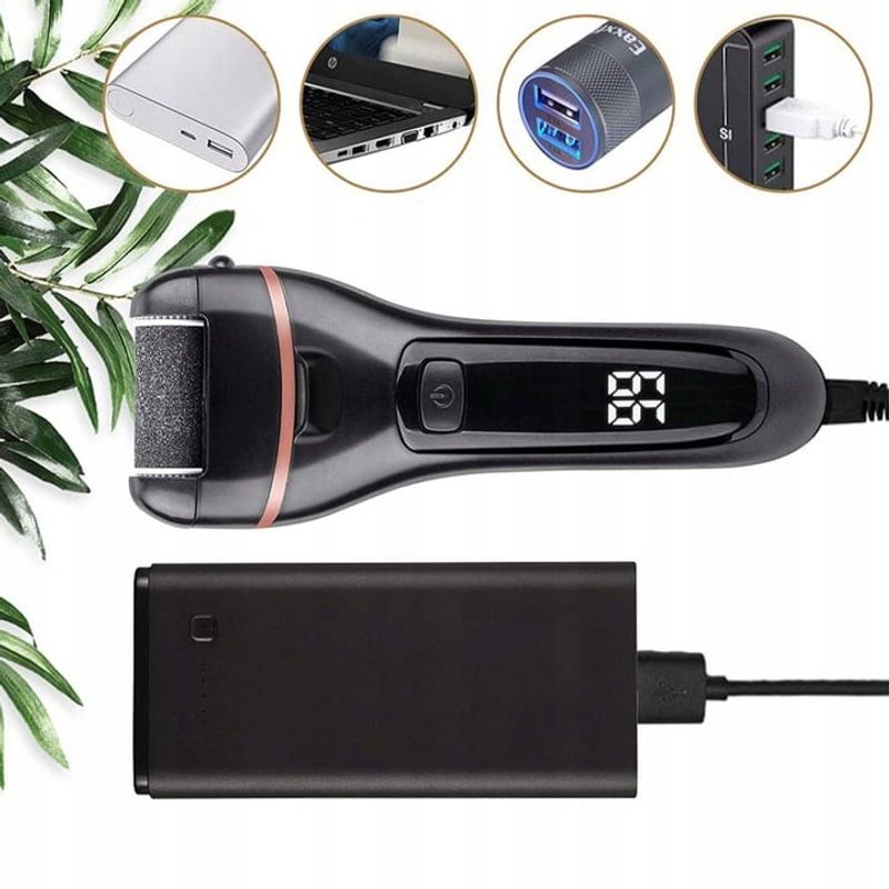 Ingrijire personala si Cosmetice - Aparate & accesorii ingrijire personala - Aparate cosmetice - Aparate pentru manichiura-pedichiura - Set Pila electrica pentru talpi si calcaie, Display digital, Acumulator 1200 mAh, 2viteze, 2400rot/min, 6 Capete incluse - Infinity.ro