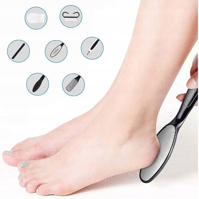 Ingrijire personala si Cosmetice - Aparate & accesorii ingrijire personala - Aparate cosmetice - Aparate pentru manichiura-pedichiura - Set Pila electrica pentru talpi si calcaie, Display digital, Acumulator 1200 mAh, 2viteze, 2400rot/min, 6 Capete incluse - Infinity.ro