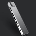 PC, gaming si accesorii - Retelistica - Hub-uri - Adaptor Hub USB Type-C 3.1 Multiport 8 in 1 la HDMI 4K, LAN RJ45 Ethernet, 1 x USB Type-C, 2x USB-A,PD 87W Charging Port - Infinity.ro