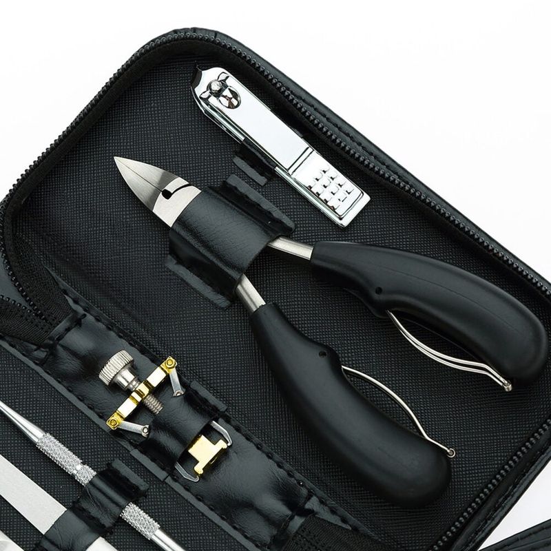 Ingrijire personala si Cosmetice - Manichiura si pedichiura - Truse manichiura si pedichiura - Trusa Manichiura Pedichiura, NewEvo, otel inoxidabil, 8piese, cu pila ,unghiera, cleste cuticule, impingator cuticule - Infinity.ro