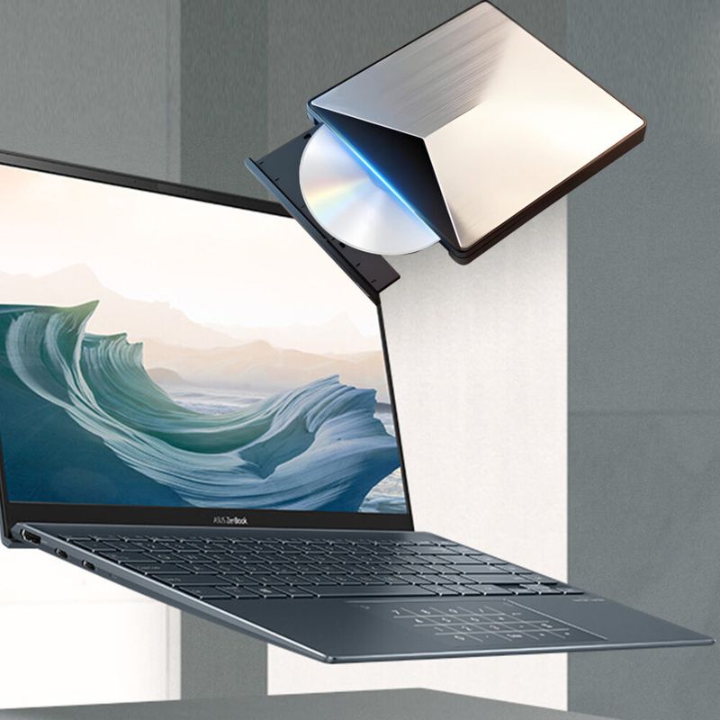 PC, gaming si accesorii - Componente PC - Componente - DVD Writer - Unitate Optica Externa NewEvo 2in1, USB 3.0 si USB-C 3.1, DVD CD-RW, Driver pentru Laptop, Plug & Play, Aluminiu - Infinity.ro