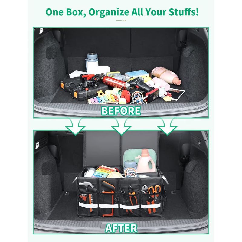Auto si Moto - Automobile - Organizator portbagaj auto, NewEvo, geanta multifunctionala, pliabil, 3 compartimente, 60 X 35 X 30 cm, 65L - Infinity.ro