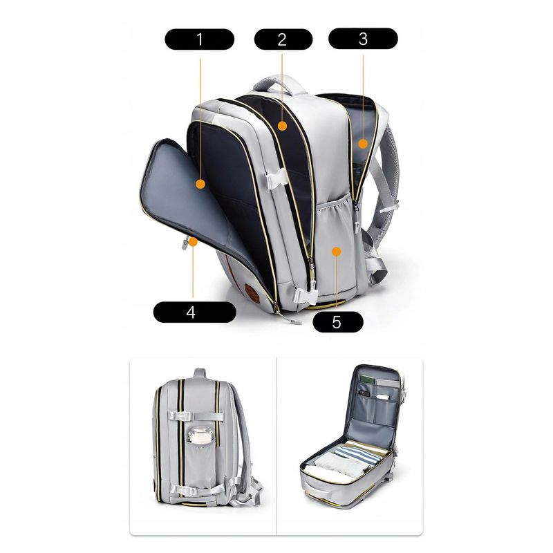 Sport si Outdoor - Articole de voiaj - Rucsacuri - Rucsac pentru Calatorie cu spatiu Laptop 17 inch, Ideal pentru Zboruri, Compatibil Cabina Avion,  Multifunctional - Infinity.ro