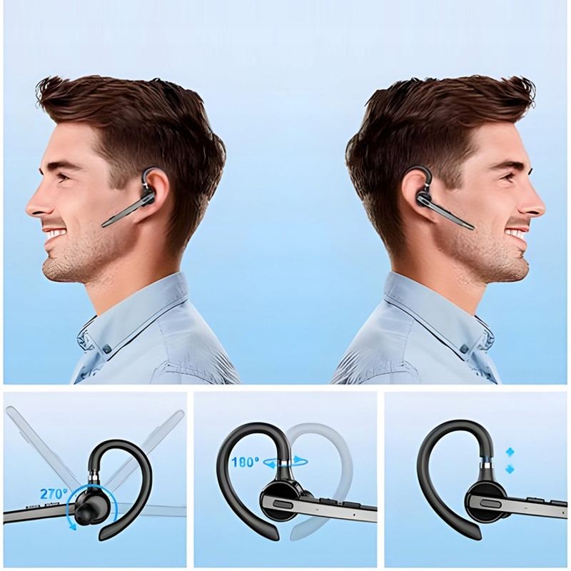 TV, Audio-Video si Foto - Portabile audio - Casti audio - Casca Bluetooth Wireless NewEvo, Baterie 60 ore 500mAH, Cu microfon dublu de reducere a zgomotului CVC 8.0 - Infinity.ro