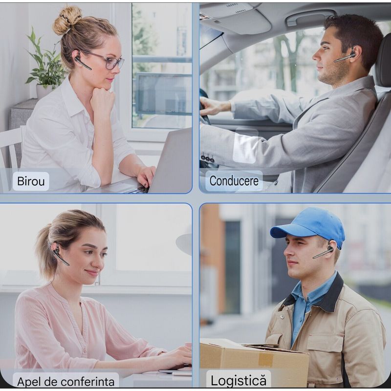 TV, Audio-Video si Foto - Portabile audio - Casti audio - Casca Bluetooth Wireless NewEvo, Baterie 60 ore 500mAH, Cu microfon dublu de reducere a zgomotului CVC 8.0 - Infinity.ro