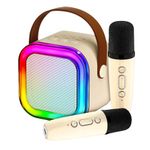 TV, Audio-Video si Foto - Portabile audio - Boxe portabile - Set Boxa Bluetooth 5.3 Karaoke Cu 2 Microfoane Wireless, Pentru Adulti si Copii Lumini RGB, 4Efecte Vocale, MicroSD Card - Infinity.ro