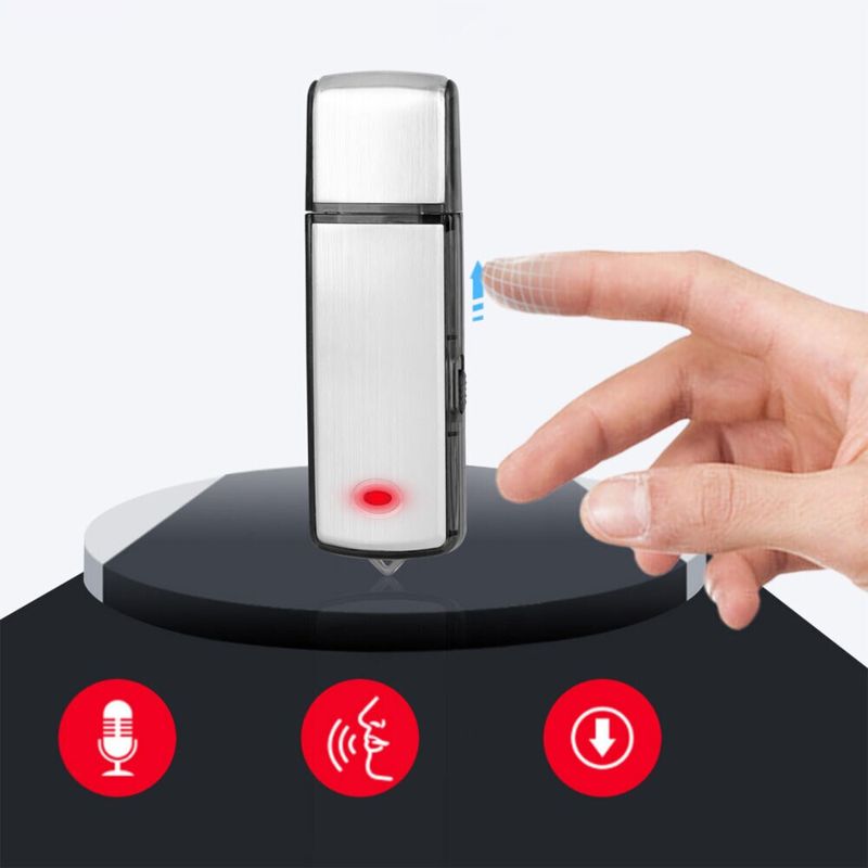 Laptop, Telefoane si Tablete - Wearables si gadgeturi - Gadgeturi - Dispozitive spionaj - Recorder Spion, USB, 16 GB, 200 De Ore de Inregistrare, Raza de Actiune pana la 8 Metri, Capacitate Baterie 350mAh - Infinity.ro