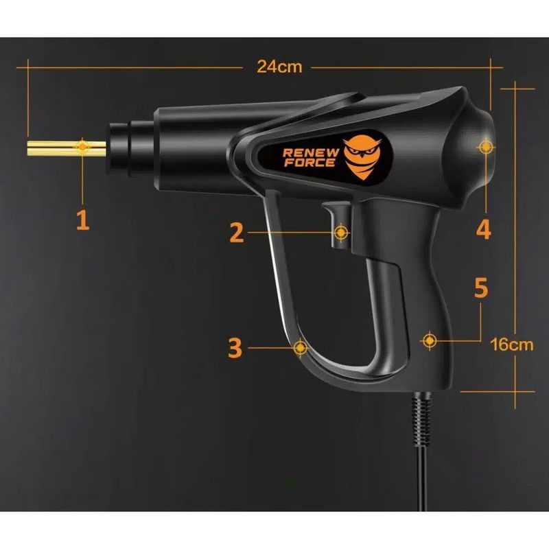 Casa si Gradina - Constructii - Scule electrice si accesorii - Pistoale de lipit - Pistol Profesional pentru lipit/sudat plastic Renew Force, kit pentru repararea fisurilor din plastic,putere 70W - Infinity.ro