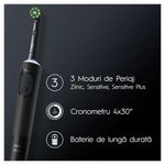 Ingrijire personala si Cosmetice - Igiena dentara - Periute de dinti electrice - Set 2 x Periuta de dinti electrica Oral-B Vitality Pro, Curatare 2D, 3 programe, 1 Incarcator, 2 Capete, Negru/Violet - Infinity.ro