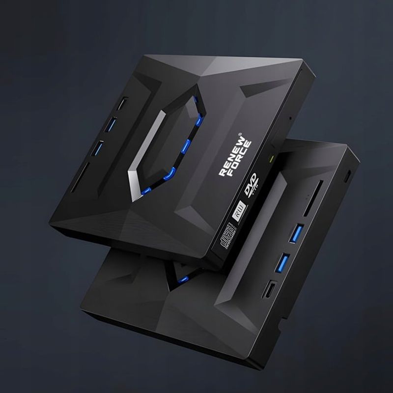 PC, gaming si accesorii - Componente PC - Componente - CD, DVD si Blu Ray - Unitate Optica Externa CD/DVD RW 5 in 1, USB 3.0, port USB-C, cititor de carduri SD si MicroSD - Infinity.ro