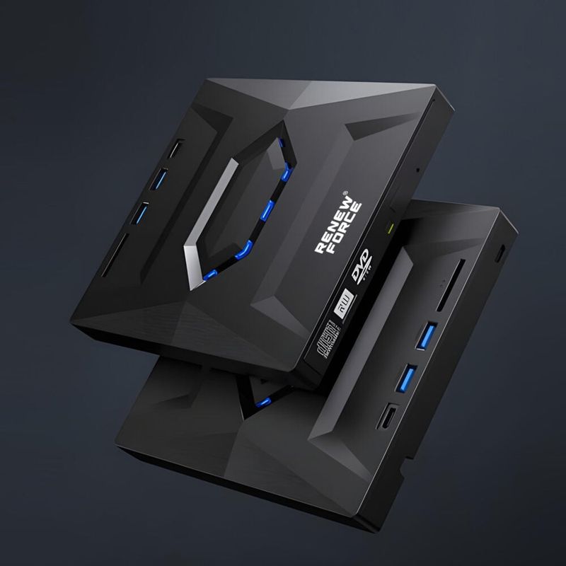 PC, gaming si accesorii - Componente PC - Componente - CD, DVD si Blu Ray - Unitate Optica Externa CD/DVD RW 5 in 1, USB 3.0, port USB-C, cititor de carduri SD si MicroSD - Infinity.ro