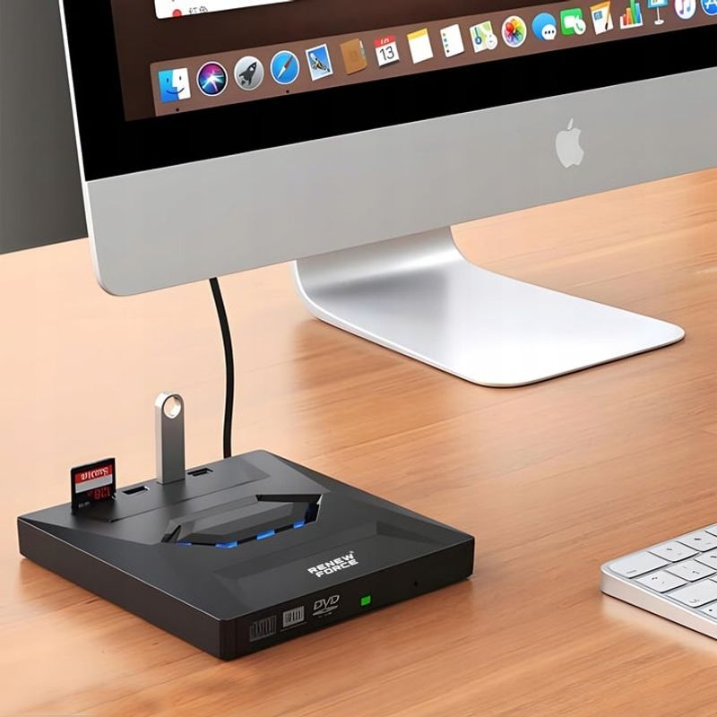 PC, gaming si accesorii - Componente PC - Componente - CD, DVD si Blu Ray - Unitate Optica Externa CD/DVD RW 5 in 1, USB 3.0, port USB-C, cititor de carduri SD si MicroSD - Infinity.ro