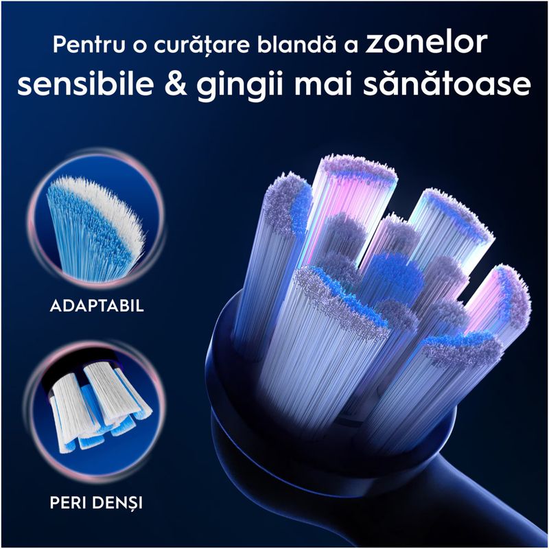Ingrijire personala si Cosmetice - Igiena dentara - Rezerve si accesorii - Rezerve periuta de dinti electrica Oral-B iO Gentle Care, compatibile doar cu seria iO, Negru, 4 buc - Infinity.ro