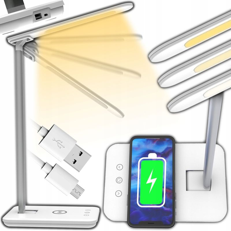 Casa si Gradina - Corpuri si surse de iluminat - Iluminat comercial si industrial - Proiectoare si lampi de lucru - Lampa de birou LED Renew Force , incarcare wireless pentru IOS Android, 3 Moduri de iluminare, Control Tactil - Infinity.ro