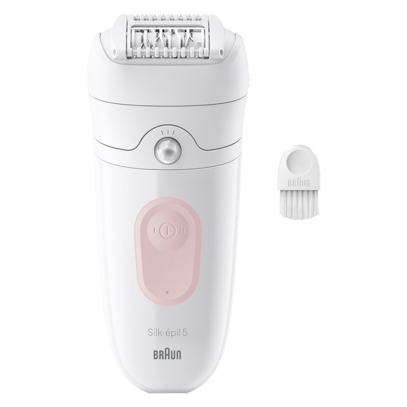 Ingrijire personala si Cosmetice - Aparate & accesorii ingrijire personala - Epilatoare si accesorii - Epilatoare - Epilator Braun Silk-épil 5 5-000 Wet & Dry, MicroGrip, Smart Light, 28 de pensete, 2 viteze, Alb - Infinity.ro