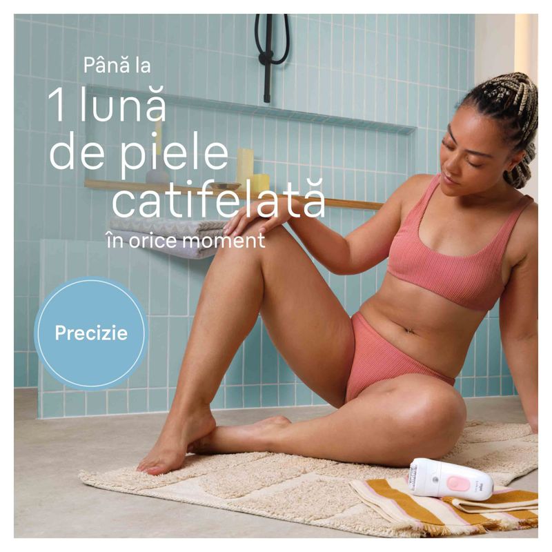 Ingrijire personala si Cosmetice - Aparate & accesorii ingrijire personala - Epilatoare si accesorii - Epilatoare - Epilator Braun Silk-épil 5 5-000 Wet & Dry, MicroGrip, Smart Light, 28 de pensete, 2 viteze, Alb - Infinity.ro