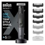 Ingrijire personala si Cosmetice - Aparate & accesorii ingrijire personala - Aparate de ras si tuns - Aparate de ras electrice - Aparat hibrid de barbierit si tuns barba Braun Series X XT5300 Wet&Dry, Lama 4D, 6 piepteni, 1 capac de protectie - Infinity.ro