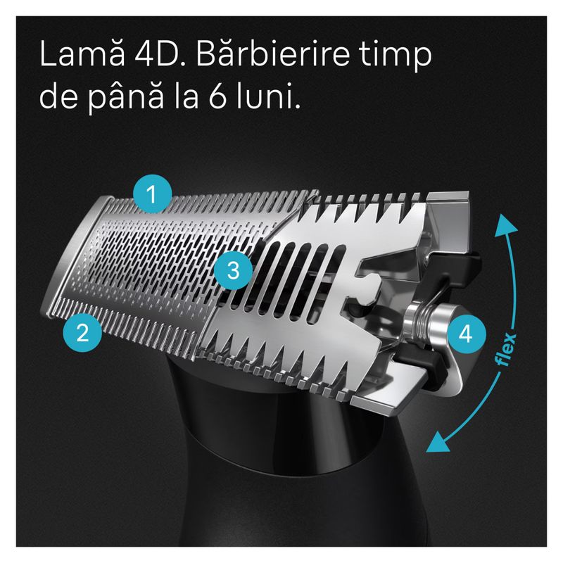 Ingrijire personala si Cosmetice - Aparate & accesorii ingrijire personala - Aparate de ras si tuns - Aparate de ras electrice - Aparat hibrid de barbierit si tuns barba Braun Series X XT5300 Wet&Dry, Lama 4D, 6 piepteni, 1 capac de protectie - Infinity.ro