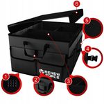 Auto si Moto - Piese auto si accesorii - Interior auto - Accesorii interior - Organizator portbagaj auto, pliabil, 3 compartimente, impermeabil, Capacitate 64 litri, 51 cm x 36 cm x 32 cm, Negru - Infinity.ro