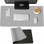 PC, gaming si accesorii - Periferice PC - Mousepad - Mousepad PROtone XXL pentru protectie birou, din piele pu, cu doua fete Gri/Negru, 90x45 cm - Infinity.ro