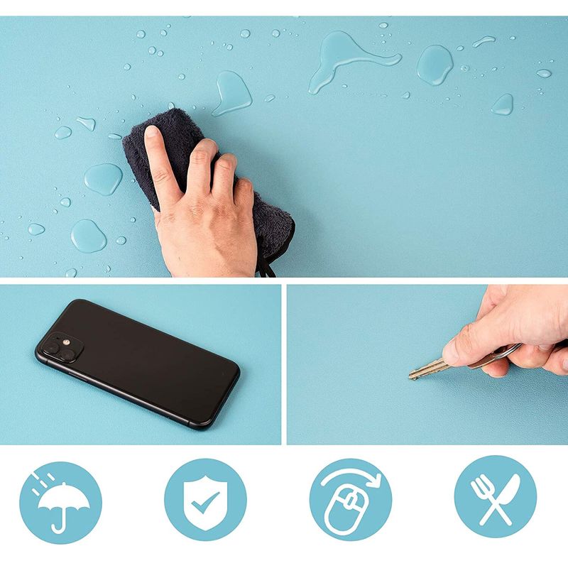 PC, gaming si accesorii - Periferice PC - Mousepad - Mousepad PROtone XXL pentru protectie birou, din piele pu, cu doua fete Albastru/Roz, 90x45 cm - Infinity.ro