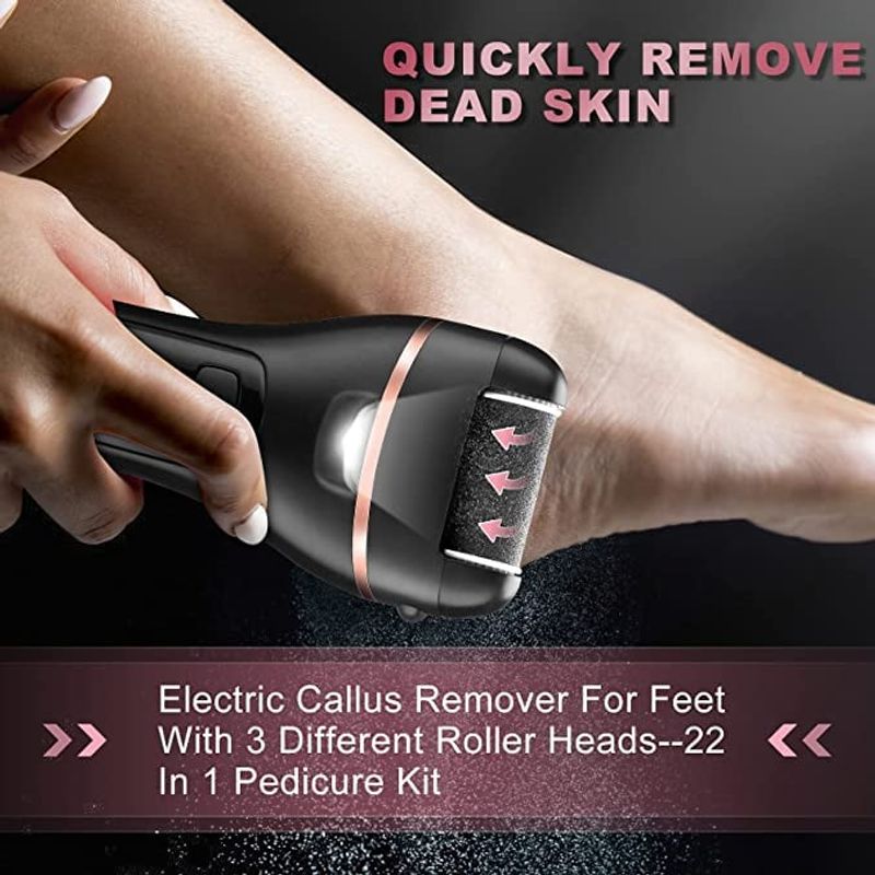 Ingrijire personala si Cosmetice - Manichiura si pedichiura - Pile cosmetice - Set Pila electrica pentru talpi si calcaie PROtone, Display digital, Acumulator 1200 mAh, 2 viteze, 2000 rot/min - Infinity.ro