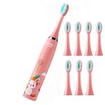 Ingrijire personala si Cosmetice - Igiena dentara - Periute de dinti electrice - Periuta electrica reincarcabila sonica WhySmile Copii, 32000 miscari/minut, 4 moduri de curatatare, 8 capete de periere - Infinity.ro