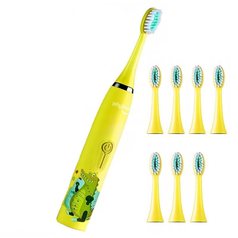 Ingrijire personala si Cosmetice - Igiena dentara - Periute de dinti electrice - Periuta electrica reincarcabila sonica WhySmile Copii, 32000 miscari/minut, 4 moduri de curatatare, 8 capete de periere - Infinity.ro