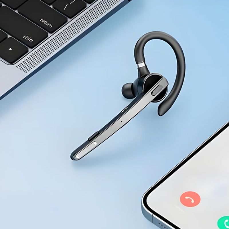 TV, Audio-Video si Foto - Portabile audio - Casti audio - Casca Bluetooth Wireless New Bee , Bluetooth 5.1, Anulare zgomot, Cu carcasa de incarcare, Sunet HD, Multipoint - Infinity.ro