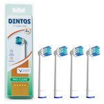 Ingrijire personala si Cosmetice - Igiena dentara - Rezerve si accesorii - Rezerva compatibila periuta de dinti electrica Oral-B, Dentos Pro Clean, 4 bucati, Alb - Infinity.ro