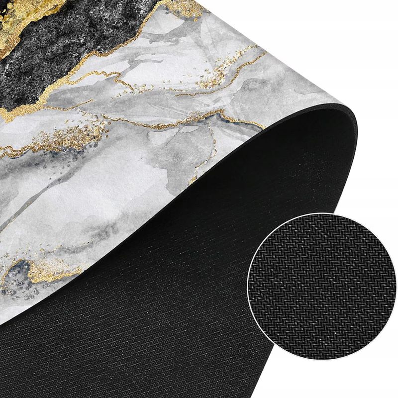 Casa si Gradina - Textile si covoare - Covoare - Covorase baie - Covoras de baie modern, DexXer, Ultra absorbant, Antiderapant si uscare rapida,  50x80 cm, Poliester/Rubber, Negru - Infinity.ro