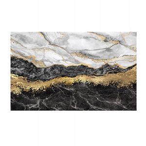 Covoras de baie modern, DexXer, Ultra absorbant, Antiderapant si uscare rapida,  50x80 cm, Poliester/Rubber, Negru