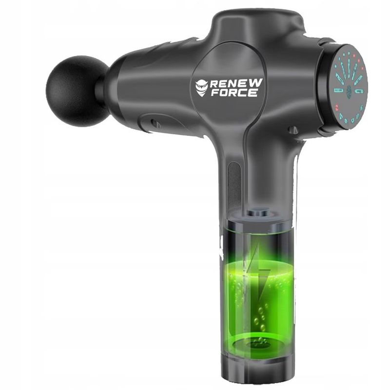 Ingrijire personala si Cosmetice - Sanatate si wellness - Articole wellness - Aparate si dispozitive de masaj - Aparat pentru masaj profesional tip pistol Renew Force, 7 viteze, motor silentios, 2800 r/min, sistem racire, ecran LCD - Infinity.ro