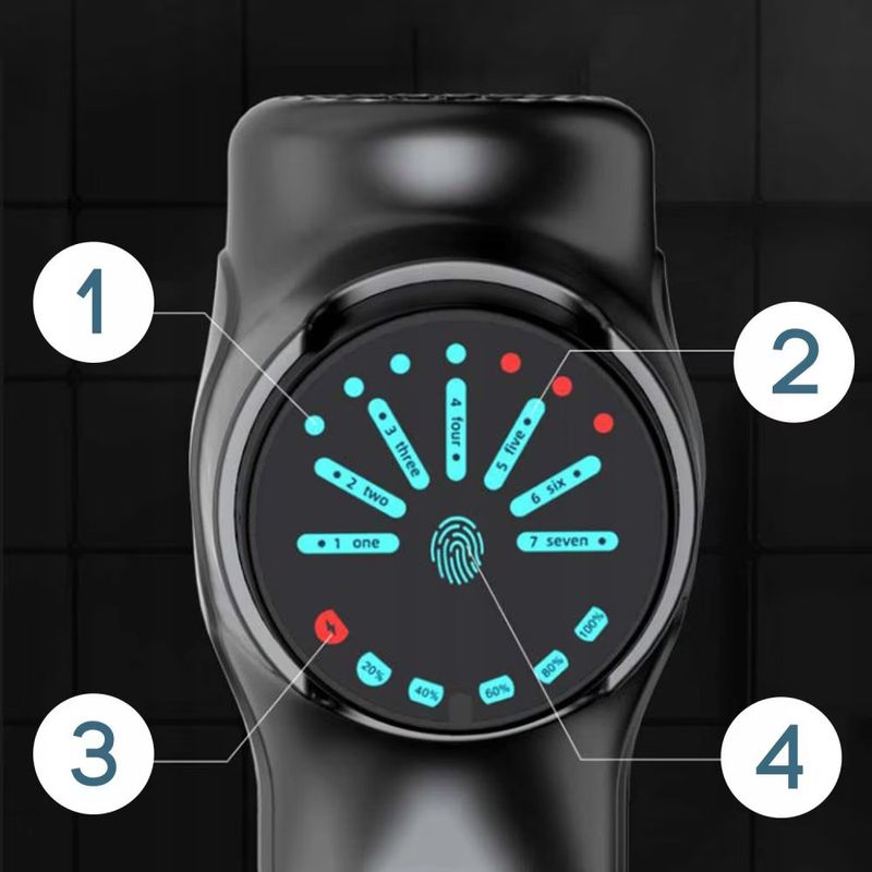 Ingrijire personala si Cosmetice - Sanatate si wellness - Articole wellness - Aparate si dispozitive de masaj - Aparat pentru masaj profesional tip pistol Renew Force, 7 viteze, motor silentios, 2800 r/min, sistem racire, ecran LCD - Infinity.ro