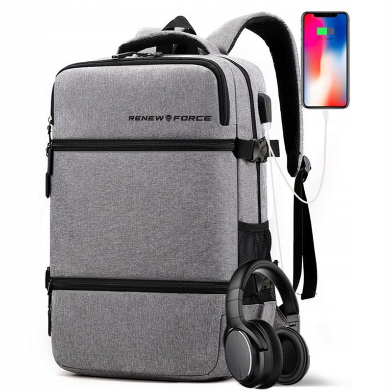 Laptop, Telefoane si Tablete - Laptopuri si accesorii - Accesorii Laptop - Genti laptop - Rucsac multifunctional  cu Port de incarcare USB, smart casual pentru Business, Calatorii si Laptop 15 inchi,45x31x13 cm - Infinity.ro