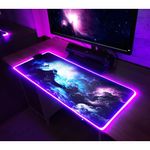 PC, gaming si accesorii - Periferice PC - Mousepad - Mousepad Gaming RGB, model cosmos, 800x300x3mm, Iluminare RGB, 14 moduri de iluminare, Cablu USB inclus - Infinity.ro