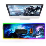 PC, gaming si accesorii - Periferice PC - Mousepad - Mousepad Gaming RGB, model cosmos, 800x300x3mm, Iluminare RGB, 14 moduri de iluminare, Cablu USB inclus - Infinity.ro