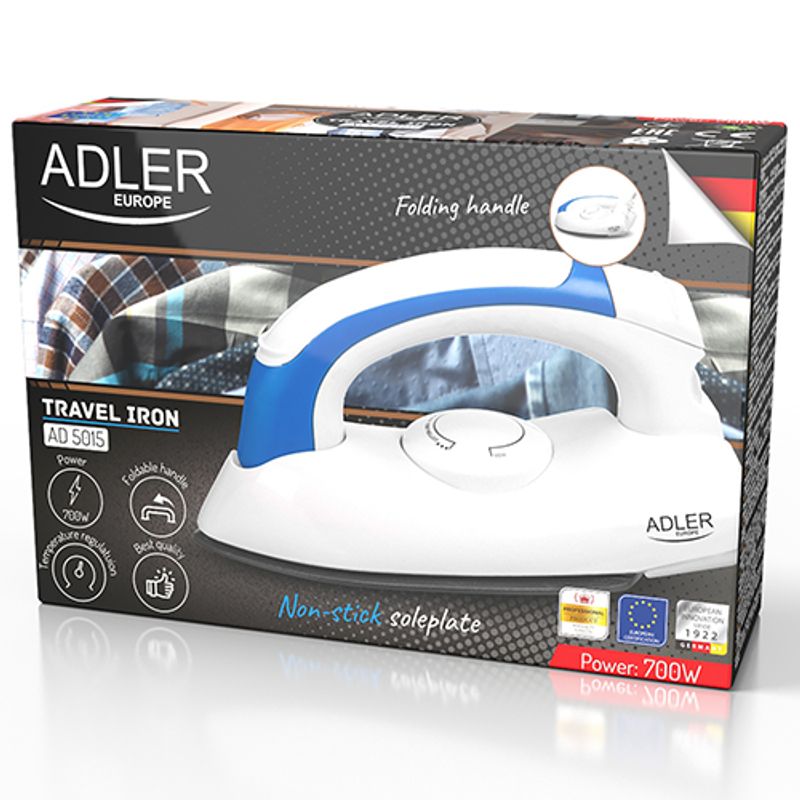 Electronice si Electrocasnice - Ingrijirea tesaturilor - Fiare de calcat - Fier de calcat pentru calatorii Adler AD5015, 700W, 410 grame - Infinity.ro