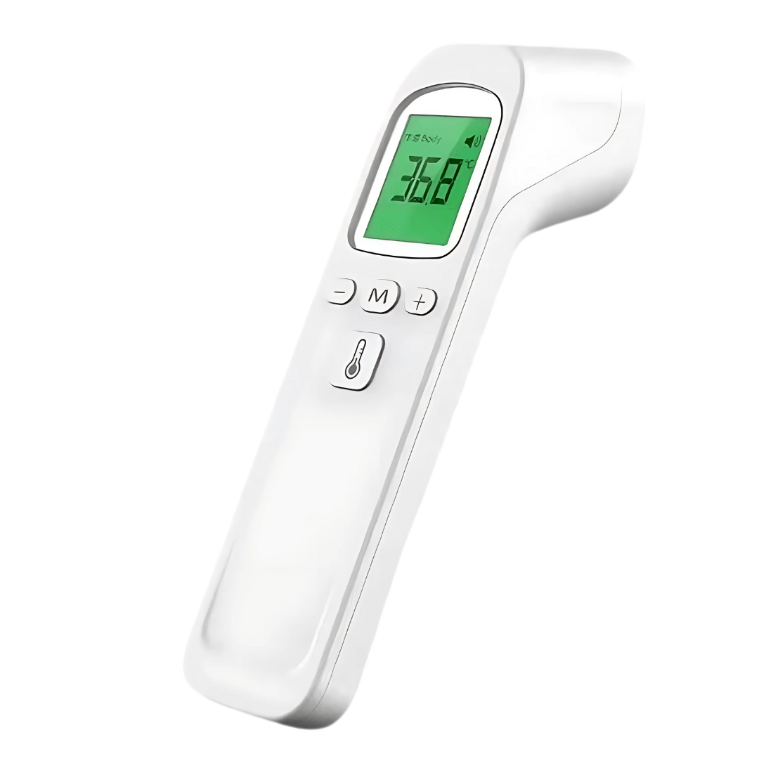 Termometru digital cu infrarosu, tehnologie non contact, ecran digital, functie alarma incorporata, alb
