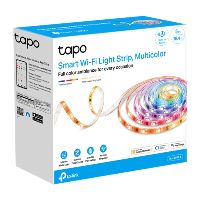 Casa si Gradina - Corpuri si surse de iluminat - Benzi LED - Banda LED RGBW inteligenta, 5 metri, Wi-Fi, control de la distanta - TP-LINK Tapo TapoL930-5 - Infinity.ro