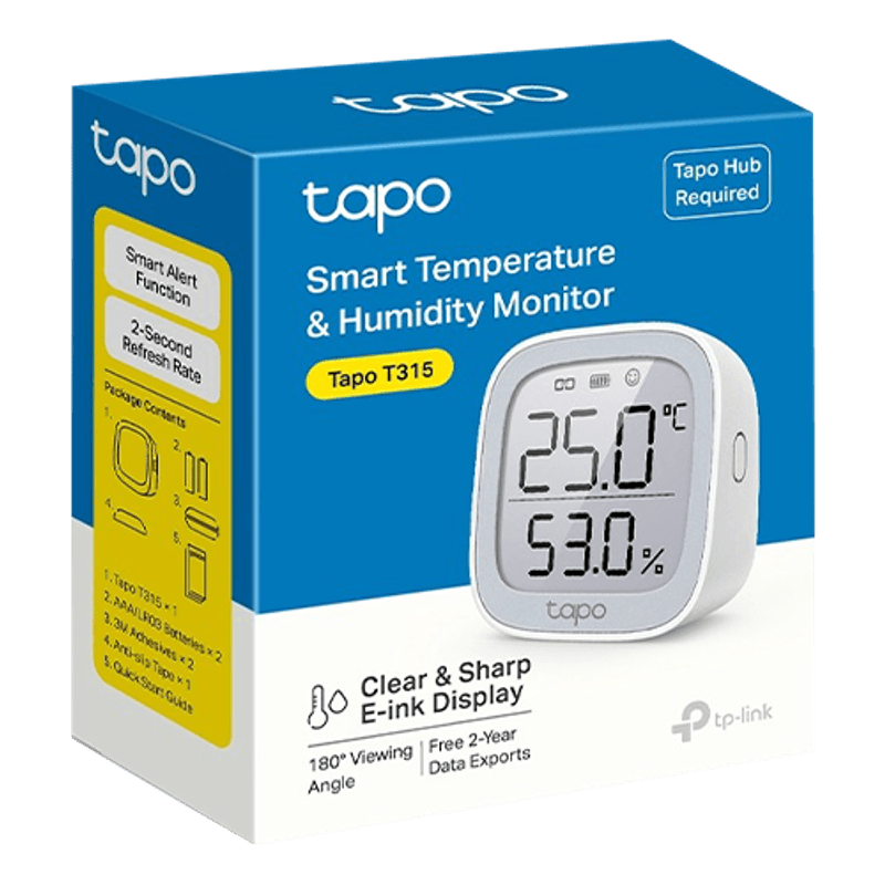 Casa si Gradina - Electrice - Smart Home - Centrale si module smart home - Termometru si higrometru inteligent TP-Link Tapo T315 Afisaj E-ink - TP-LINK TapoT315 - Infinity.ro
