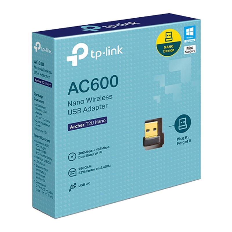 PC, gaming si accesorii - Retelistica - Wireless - Adaptoare wireless - Adaptor wireless TP-Link Archer T2U Nano, AC600, Dual-Band, Nano ArcherT2UNano - Infinity.ro