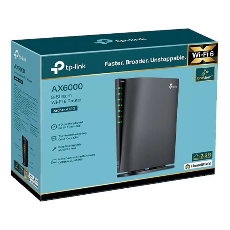 PC, gaming si accesorii - Retelistica - Wireless - Routere Wireless - Router Wireless TP-Link Archer AX80 AX6000 Dual-Band Wi-Fi 6 Port 2.5G ArcherAX80 - Infinity.ro